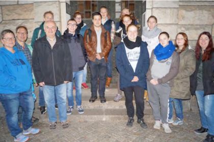 Gruppenfoto vor der „Alten Herberge Ephrahim" in Görlitz